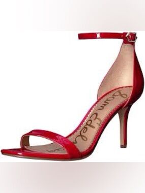 San Edelman Red Patent Ankle-Strap Women's Dress Sandal sz 8